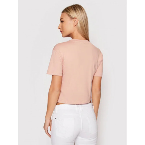 Guess Γυναικεία κοντομάνικη μπλούζα crop Maglieria Tagliata T-Shirt